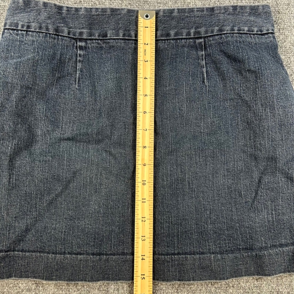 J Crew‎ Stretch Denim Sailor Skirt Button Front A Line Mini Size 6 - Picture 5 of 7